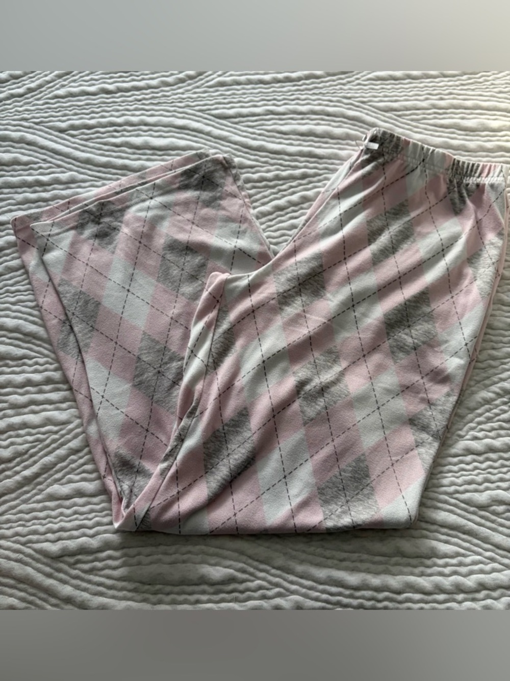 Glamour Pink and Gray Argyle Pajama Pants